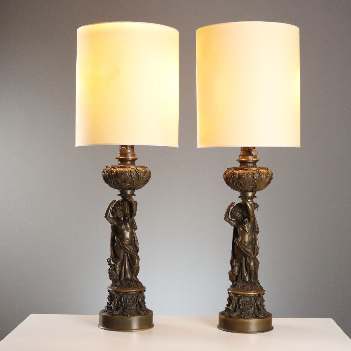 Lampade da Tavolo in Bronzo Stile Neoclassico Italia Inizio XX Secolo