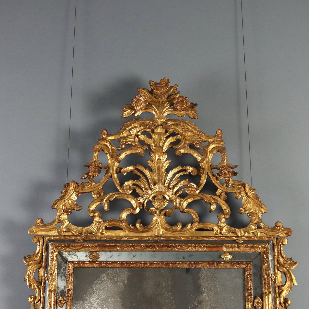 Specchiera in Legno di Tiglio Intagliato e Dorato Piemonte Metà XVIII Secolo-photo-4