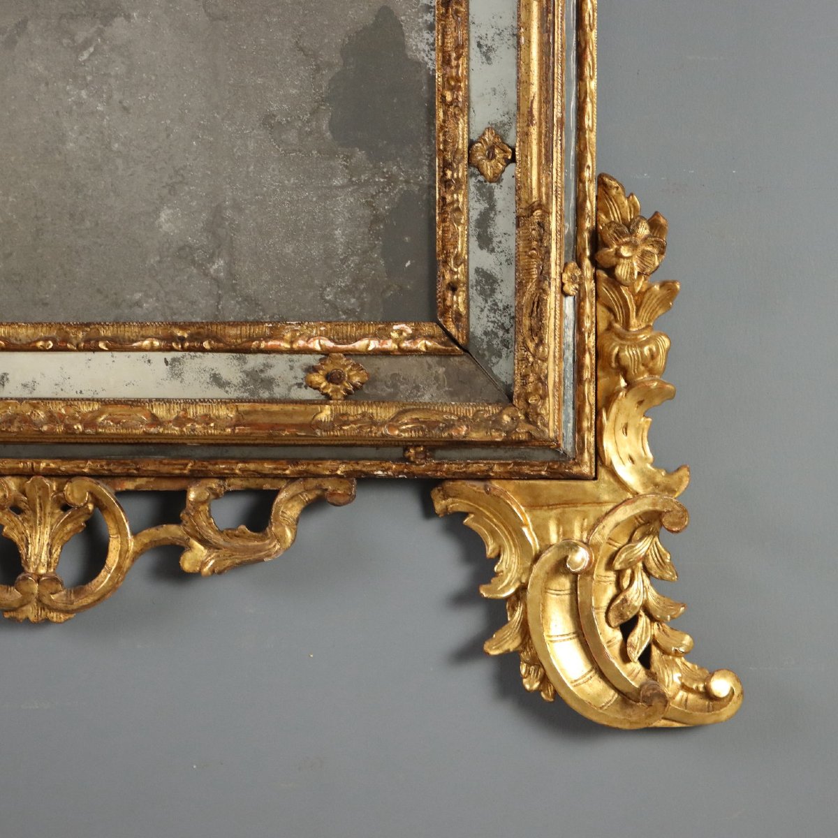 Specchiera in Legno di Tiglio Intagliato e Dorato Piemonte Metà XVIII Secolo-photo-1