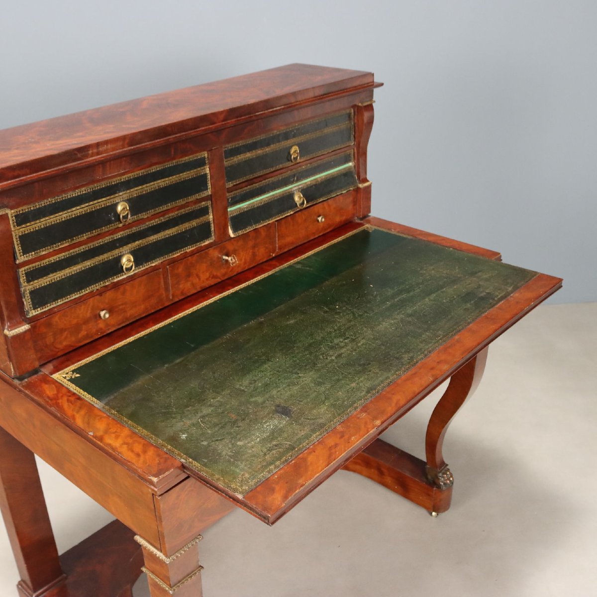 Scrittoio a Giorno Napoleone III in Mogano Francia Seconda Metà XIX Secolo-photo-6