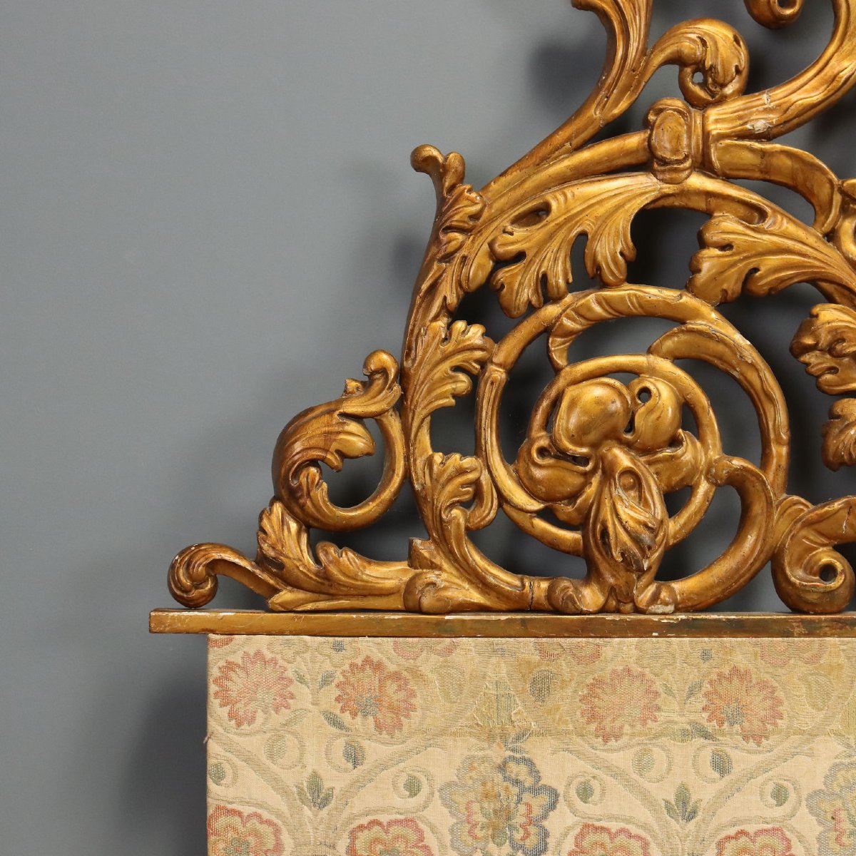 Testata di Letto Matrimoniale Antica Legno Intagliato XIX Secolo-photo-2