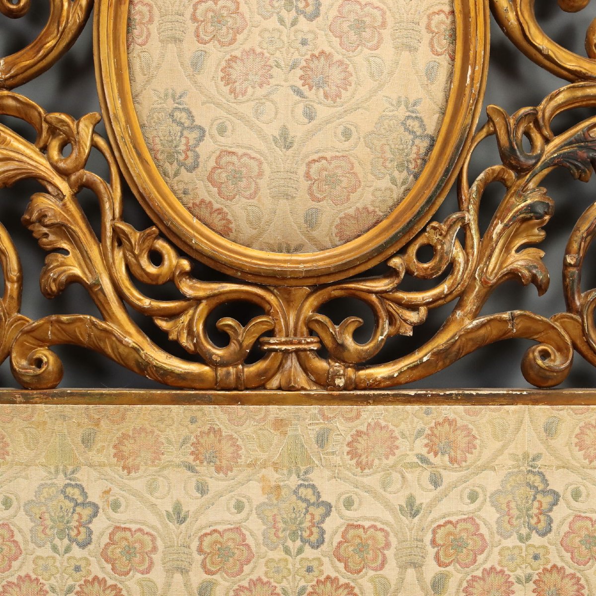 Testata di Letto Matrimoniale Antica Legno Intagliato XIX Secolo-photo-4