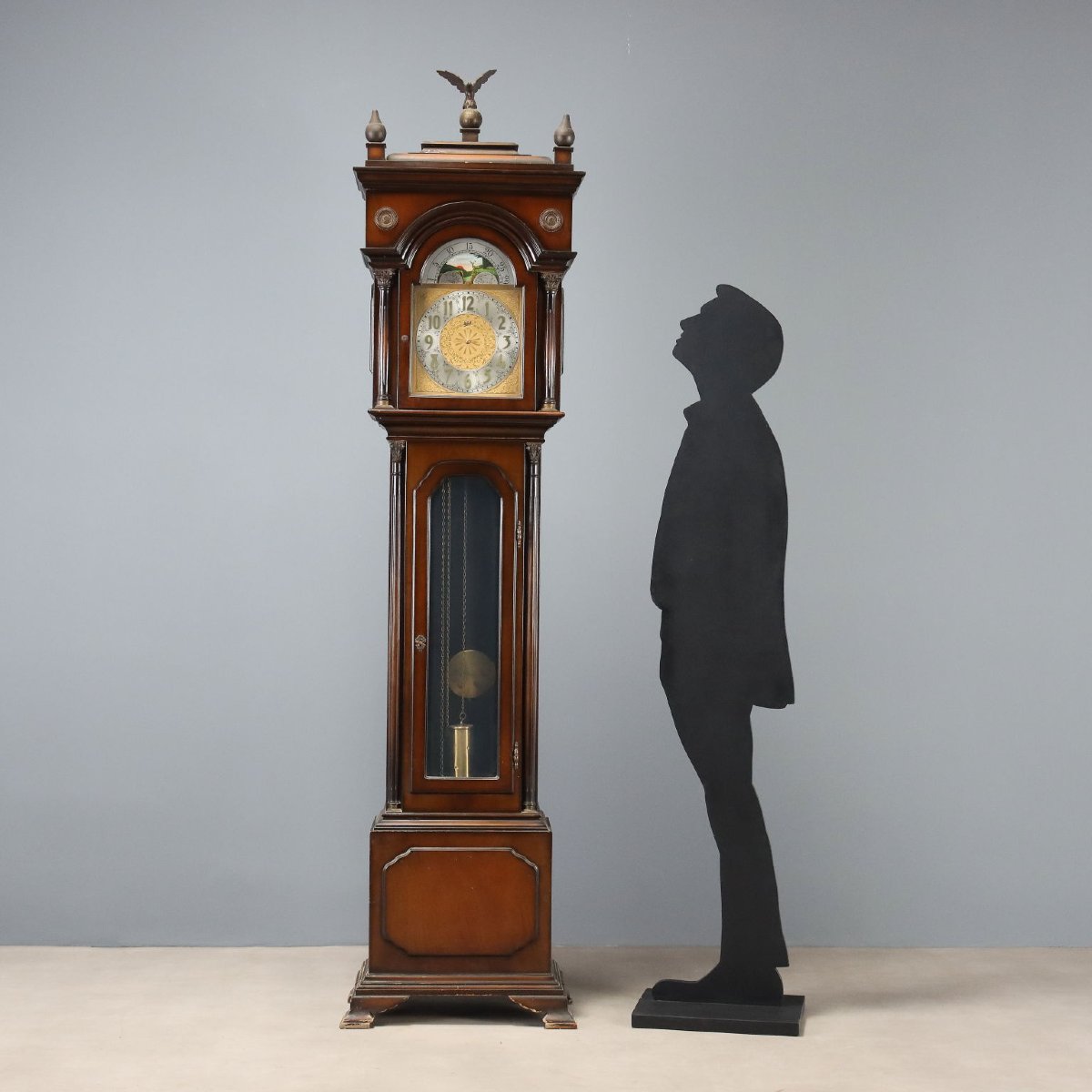 Orologio a Pendolo Walt Antico Legno Verniciato Aquila Germanica XX Secolo-photo-3