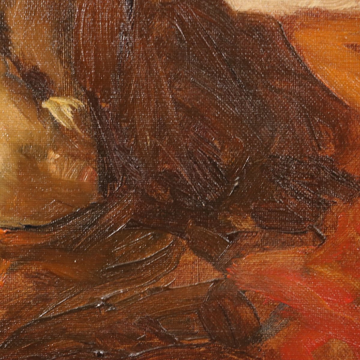 'Lorenzo Delleani' Figura Nuda Accosciata Dipinto Antico 1860 ca. Originale-photo-3