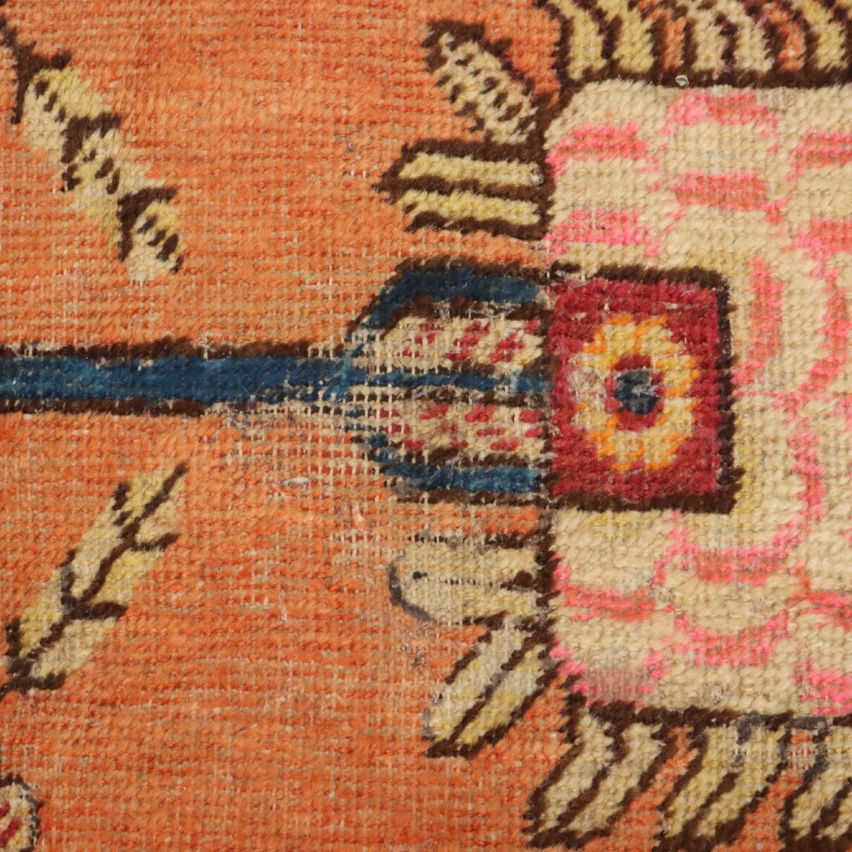Tappeto Kotan Samarkanda Antico Lana Nodo Grosso Fatto a Mano Originale-photo-2