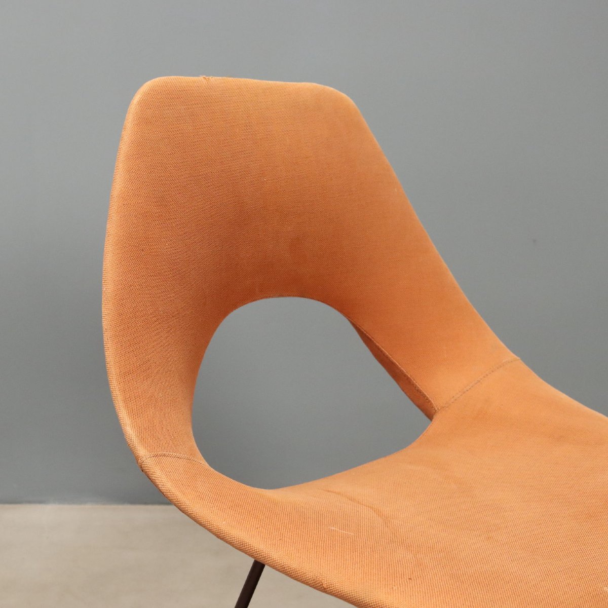 Sedie Saporiti Vintage Design Augusto Bozzi Tessuto Anni 50-60 Originali-photo-1