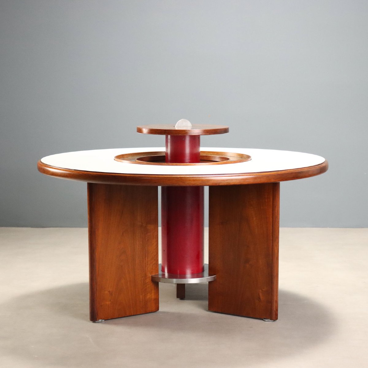 Tavolo Circolare Vintage Design Silvio Coppola per Bernini Anni 60 Originale-photo-4