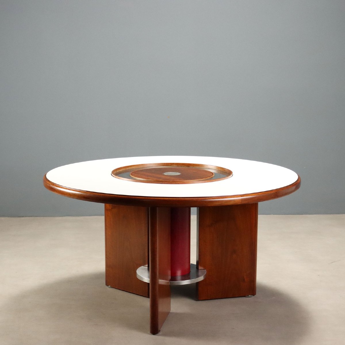 Tavolo Circolare Vintage Design Silvio Coppola per Bernini Anni 60 Originale-photo-8