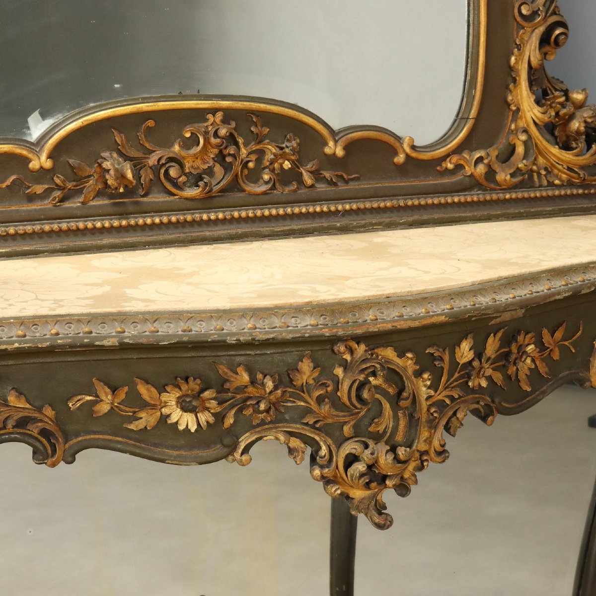 Consolle con Specchiera Stile Barocchetto Italia Fine XIX Secolo-photo-4
