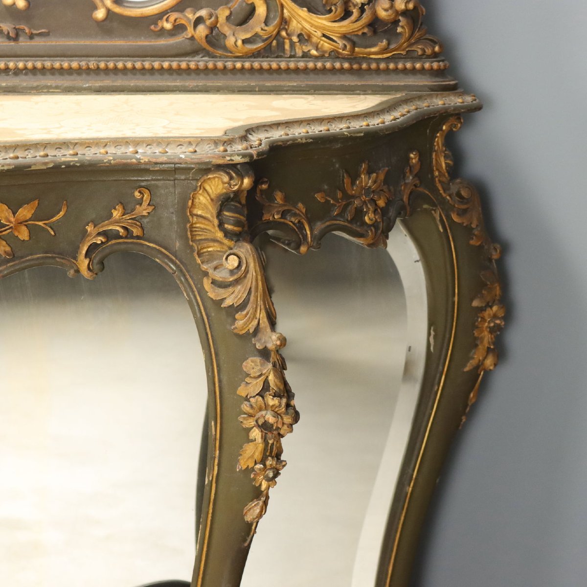 Consolle con Specchiera Stile Barocchetto Italia Fine XIX Secolo-photo-1
