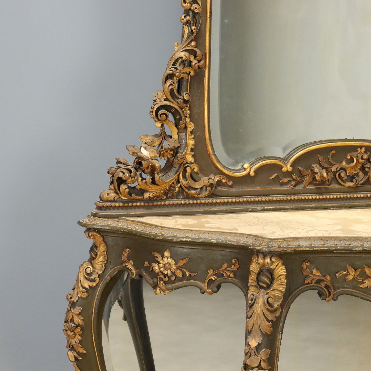 Consolle con Specchiera Stile Barocchetto Italia Fine XIX Secolo-photo-3