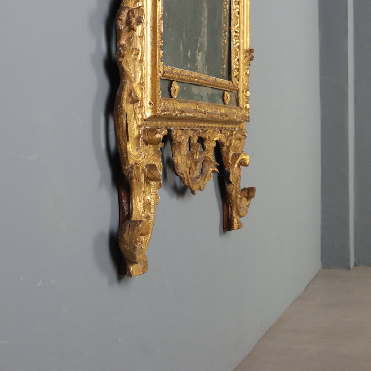 Specchiera da Parete in Legno Intagliato e Dorato Piemonte Metà XVIII Secolo-photo-4