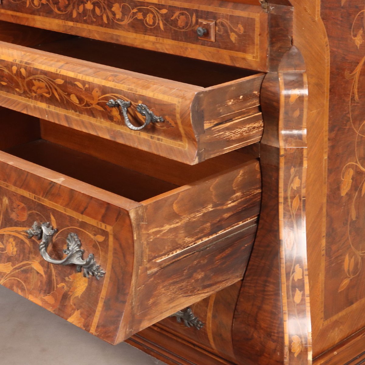 Ribalta Olandese in Stile con Intarsi Floreali Olanda XX Secolo-photo-3