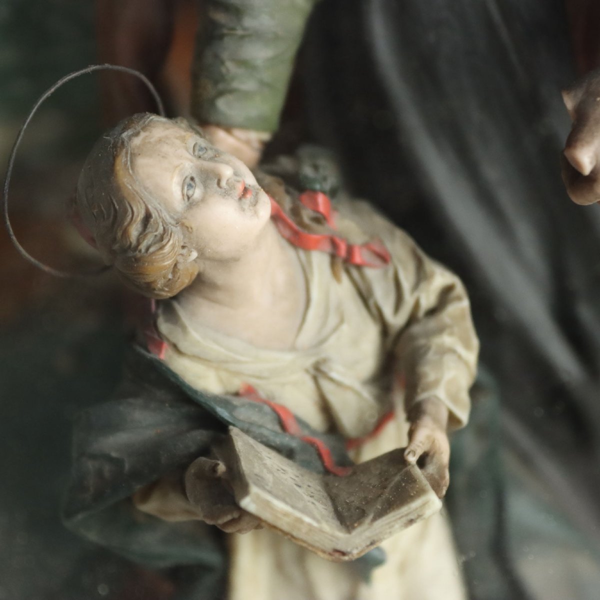 Teca con Scultura di Sant'Anna e la Vergine Maria XIX Secolo-photo-1