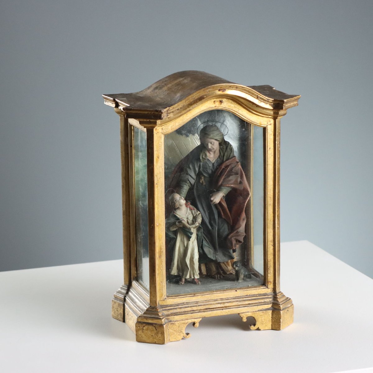 Teca con Scultura di Sant'Anna e la Vergine Maria XIX Secolo