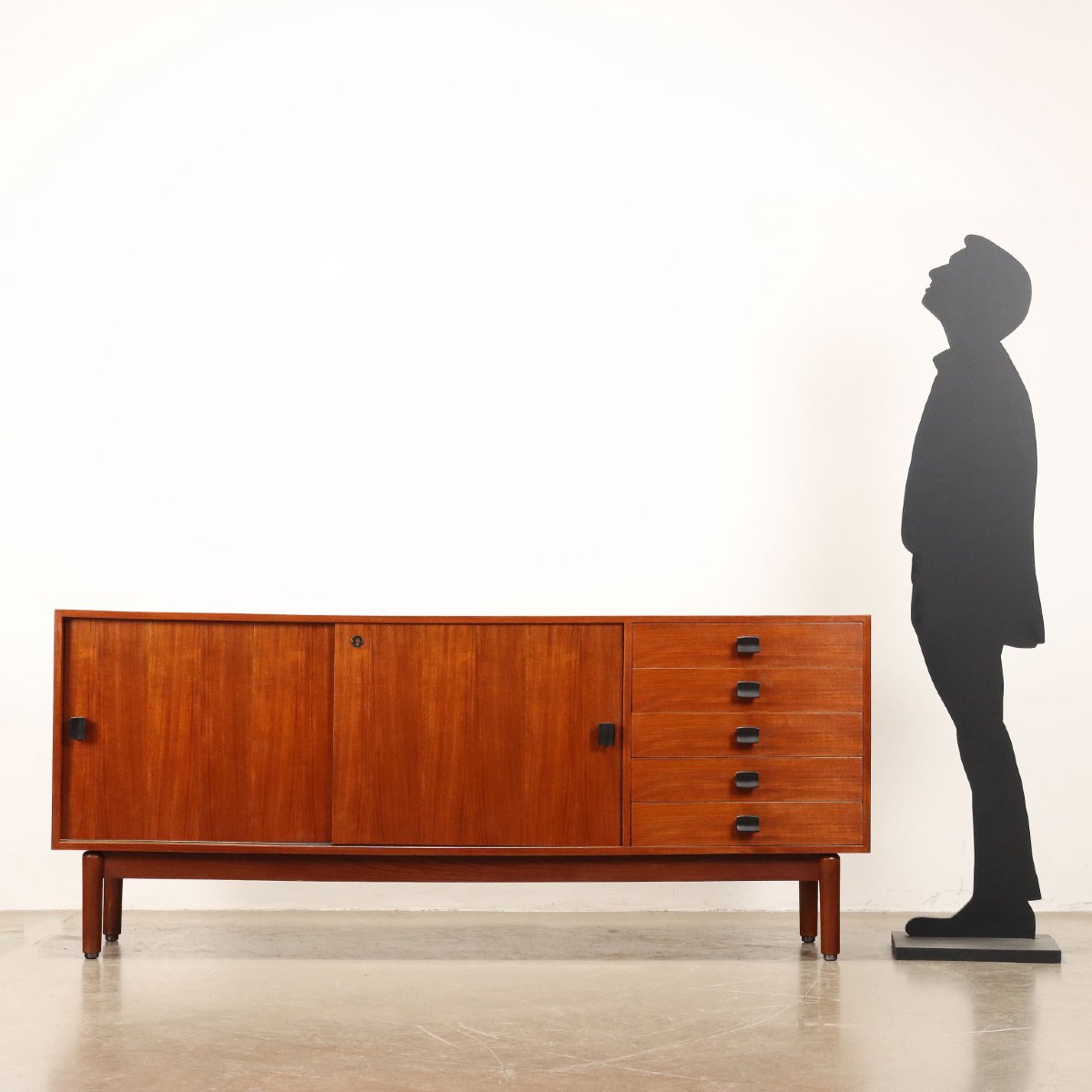 Sideboard Design Fratelli Saporiti Impiallacciato Teak Anni 60 Originale-photo-3