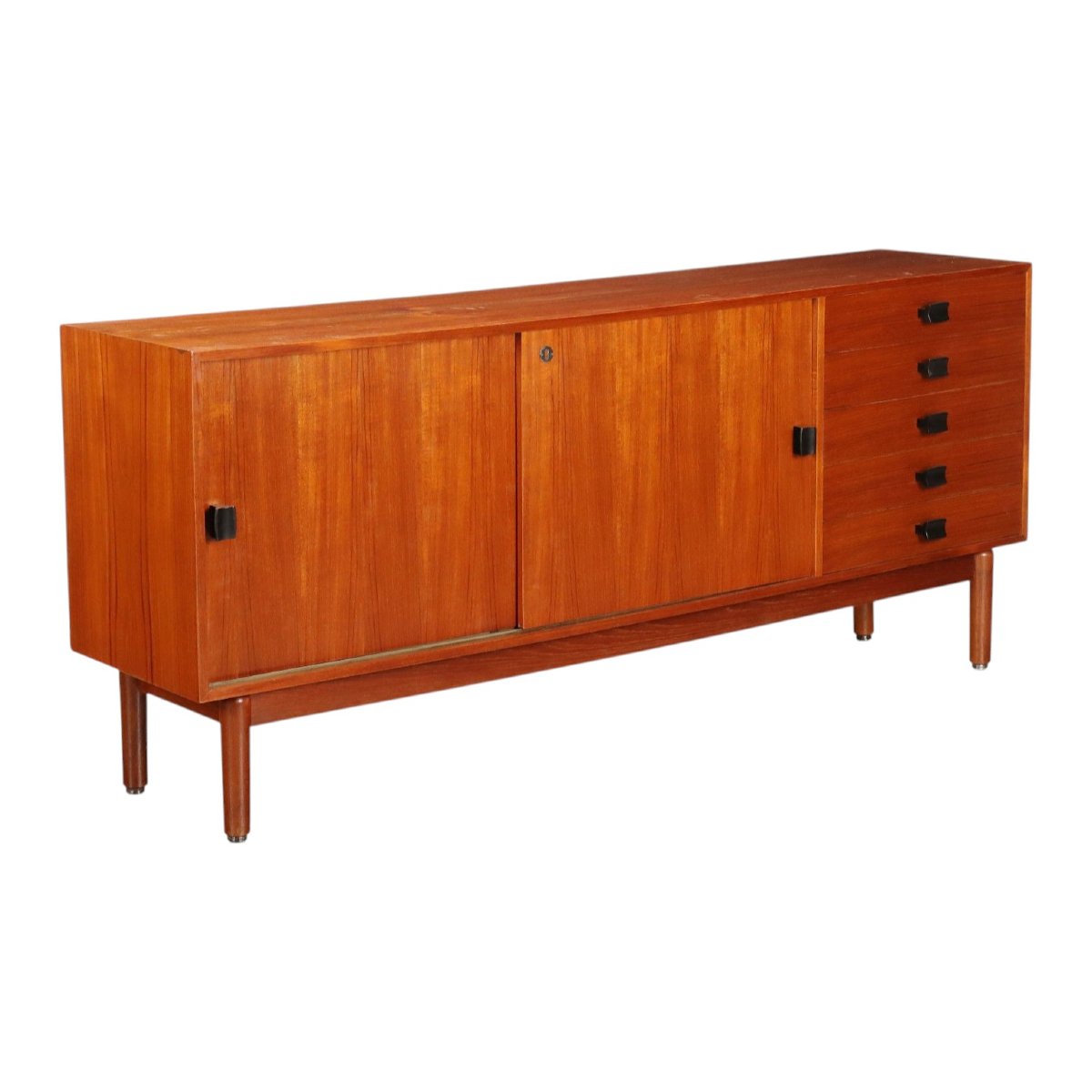 Sideboard Design Fratelli Saporiti Impiallacciato Teak Anni 60 Originale
