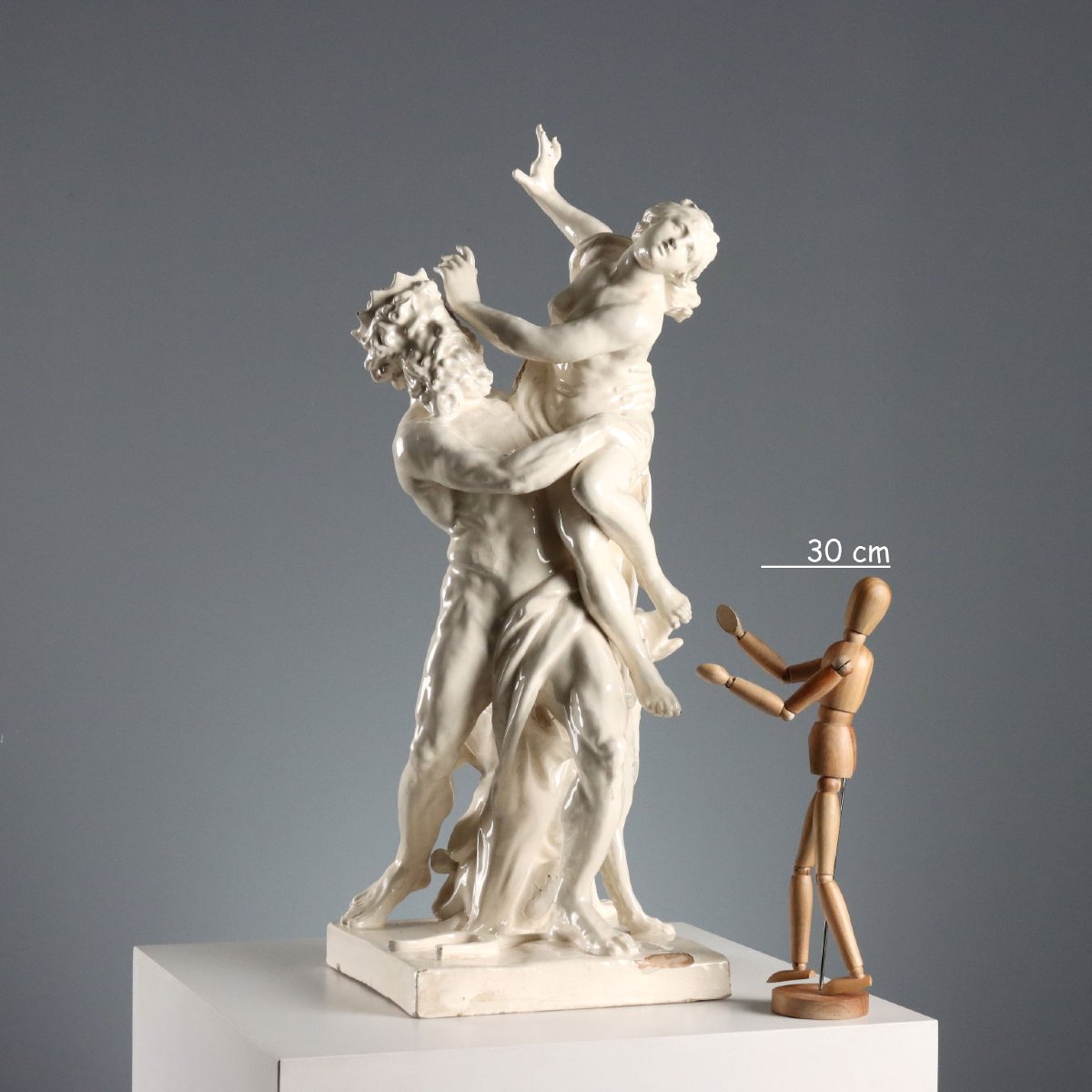 Ratto di Proserpina Scultura Antica Terracotta Smaltata XIX Secolo Originale-photo-2