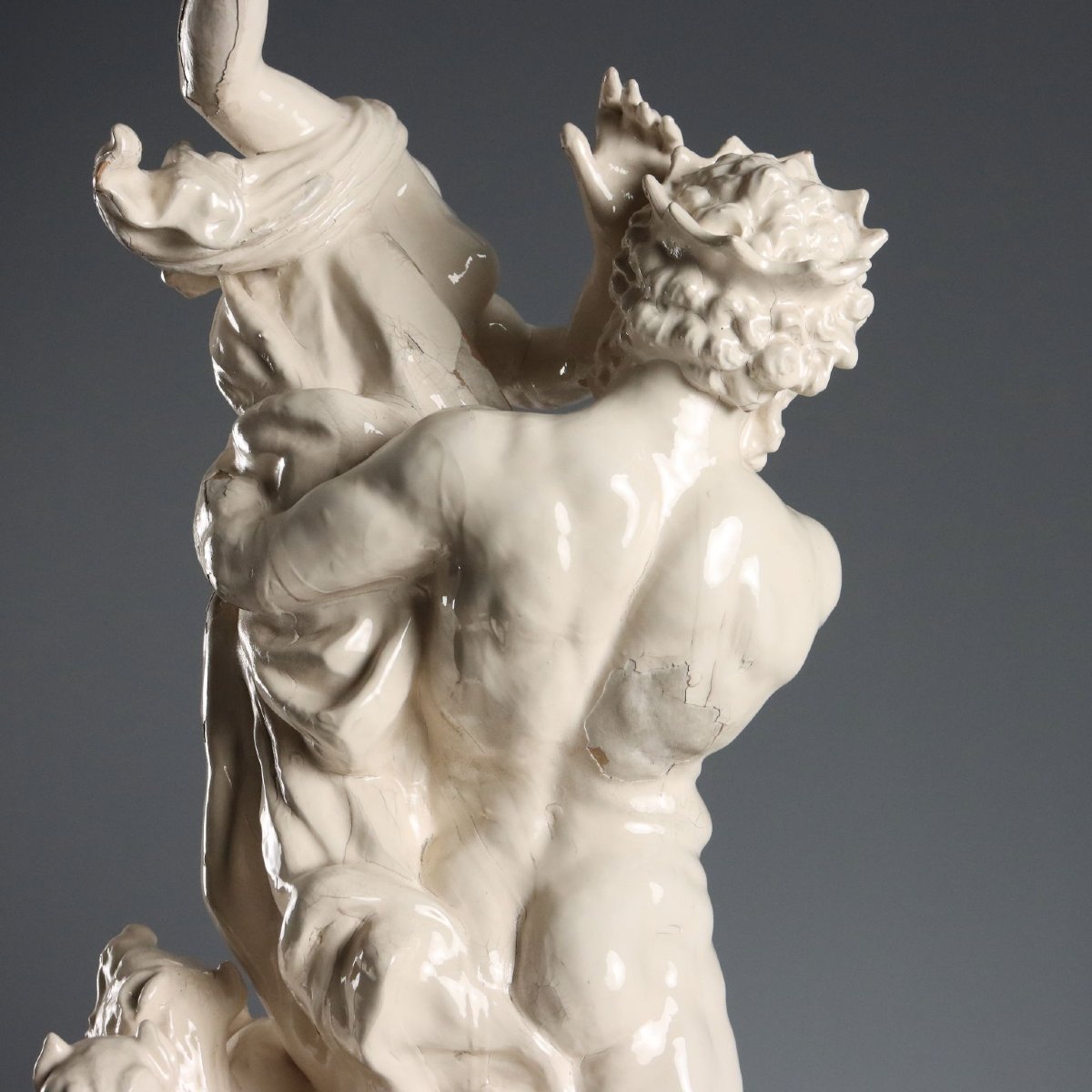 Ratto di Proserpina Scultura Antica Terracotta Smaltata XIX Secolo Originale-photo-6