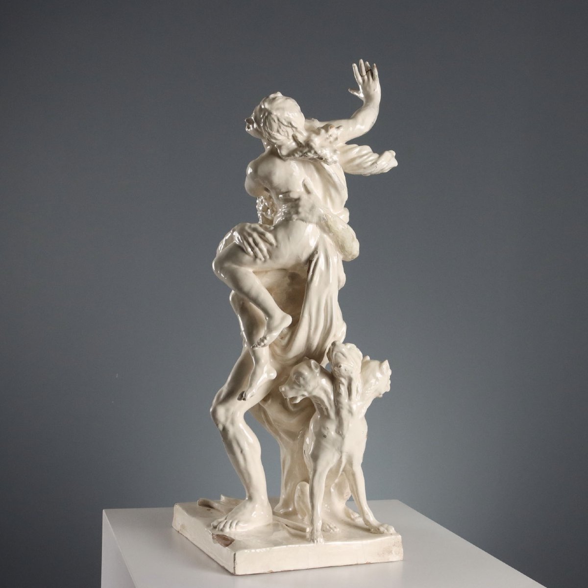 Ratto di Proserpina Scultura Antica Terracotta Smaltata XIX Secolo Originale-photo-8