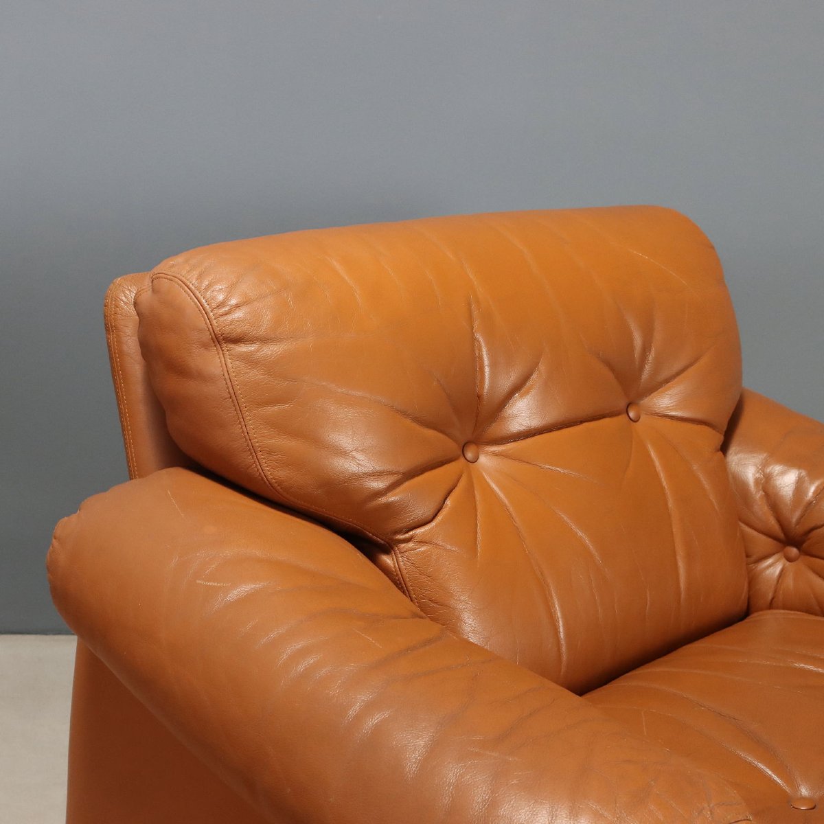Coppia Poltrona 'Coronado' Design Tobia Scarpa per B&B Pelle Anni 70 Originale-photo-4
