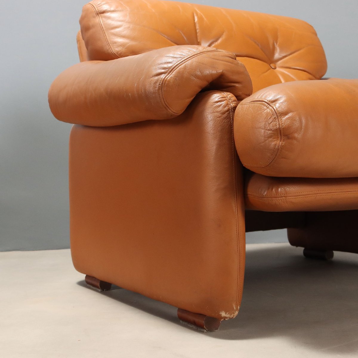 Coppia Poltrona 'Coronado' Design Tobia Scarpa per B&B Pelle Anni 70 Originale-photo-2