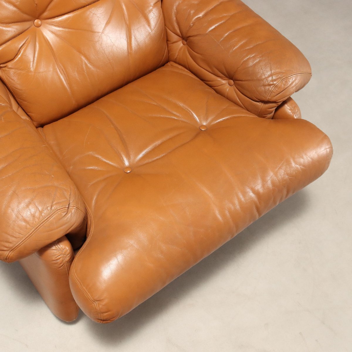 Coppia Poltrona 'Coronado' Design Tobia Scarpa per B&B Pelle Anni 70 Originale-photo-3