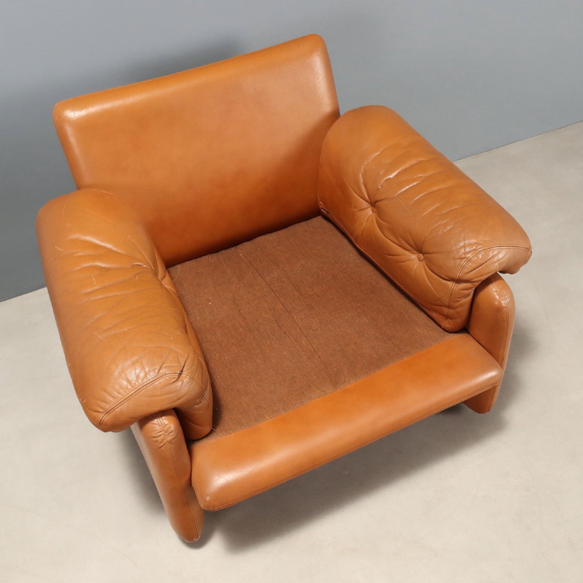 Coppia Poltrona 'Coronado' Design Tobia Scarpa per B&B Pelle Anni 70 Originale-photo-4