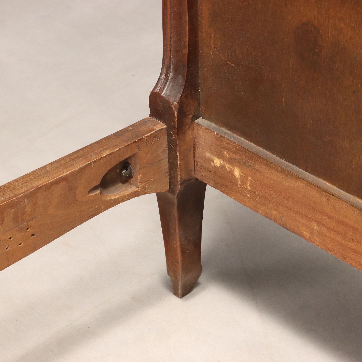 Letto Singolo in Stile Barocchetto in Noce Italia Inizio XX Secolo-photo-3