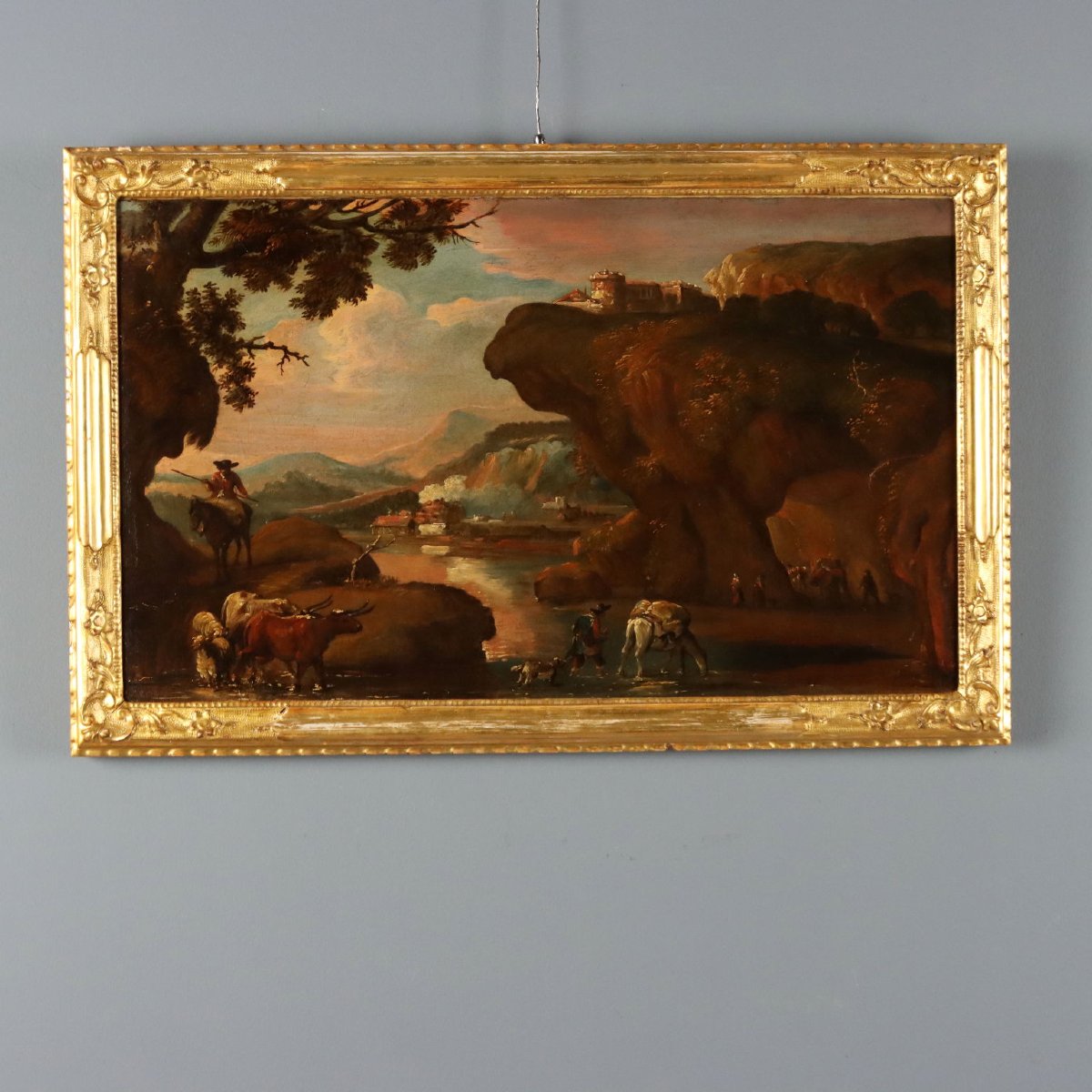 Dipinto Paesaggio con Pastori ed Armenti