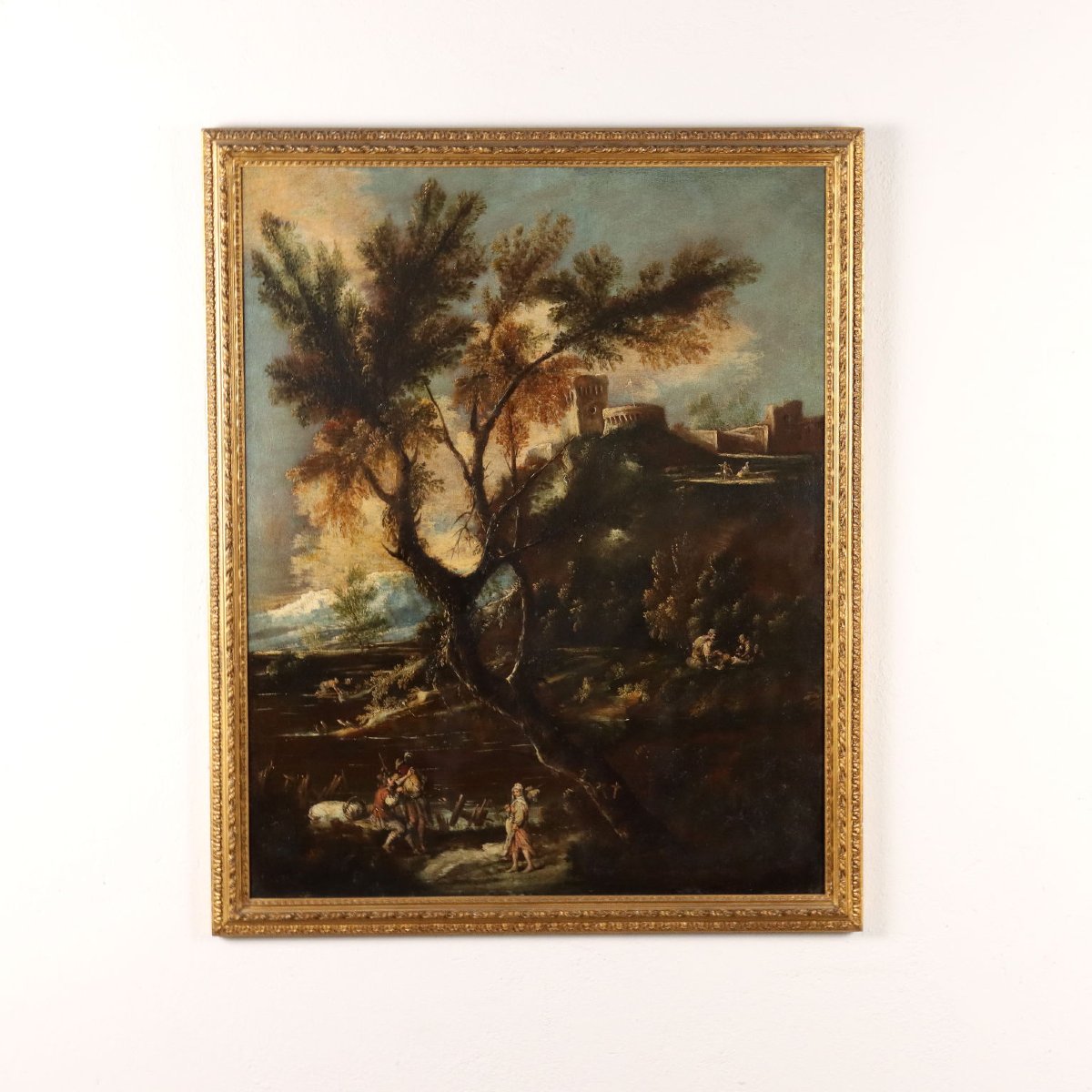 Dipinto attribuito a Antonio Francesco Peruzzini Paesaggio con Figure