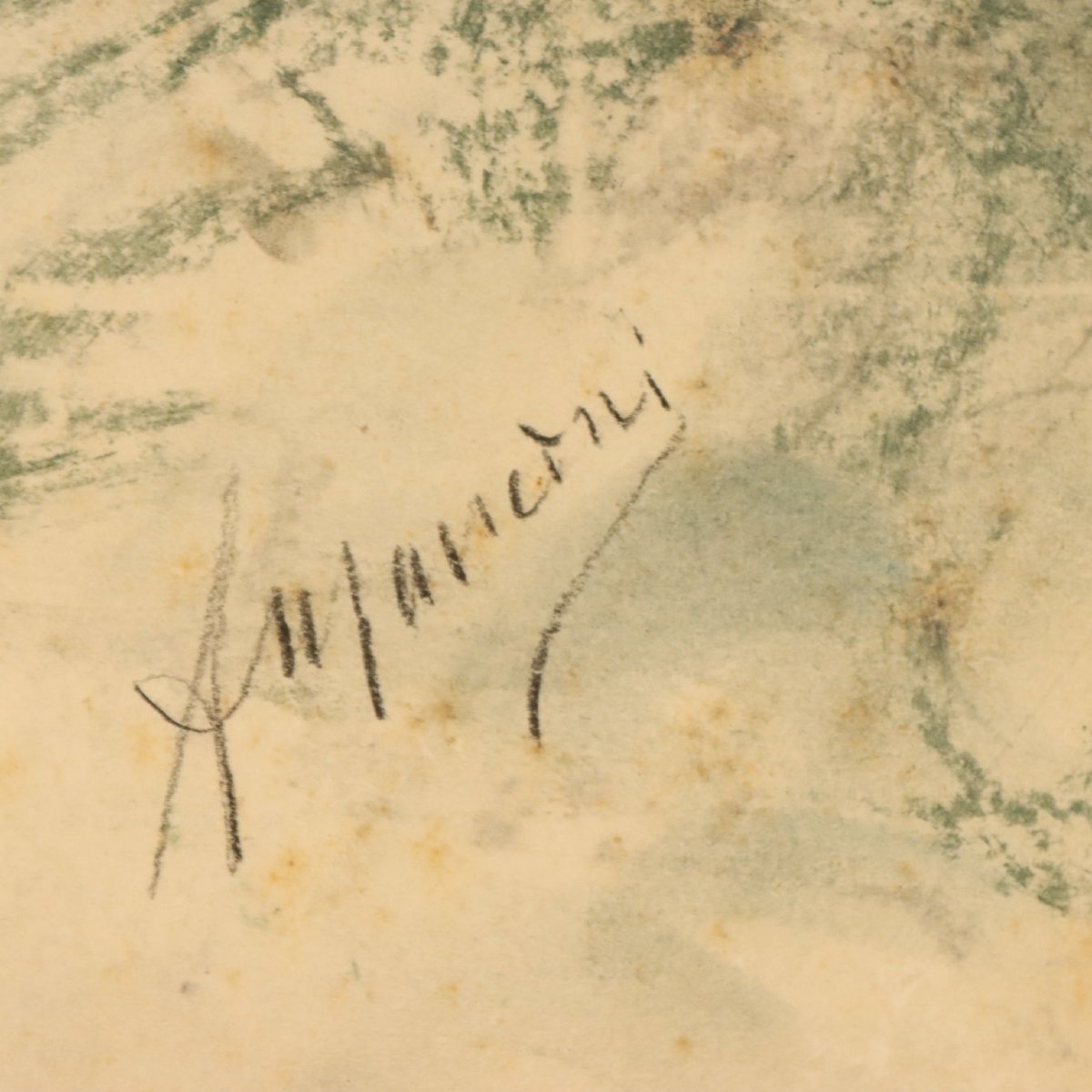 'Antonio Mancini' Volto Femminile Disegno Firmato Tecnica Mista XIX Secolo-photo-2