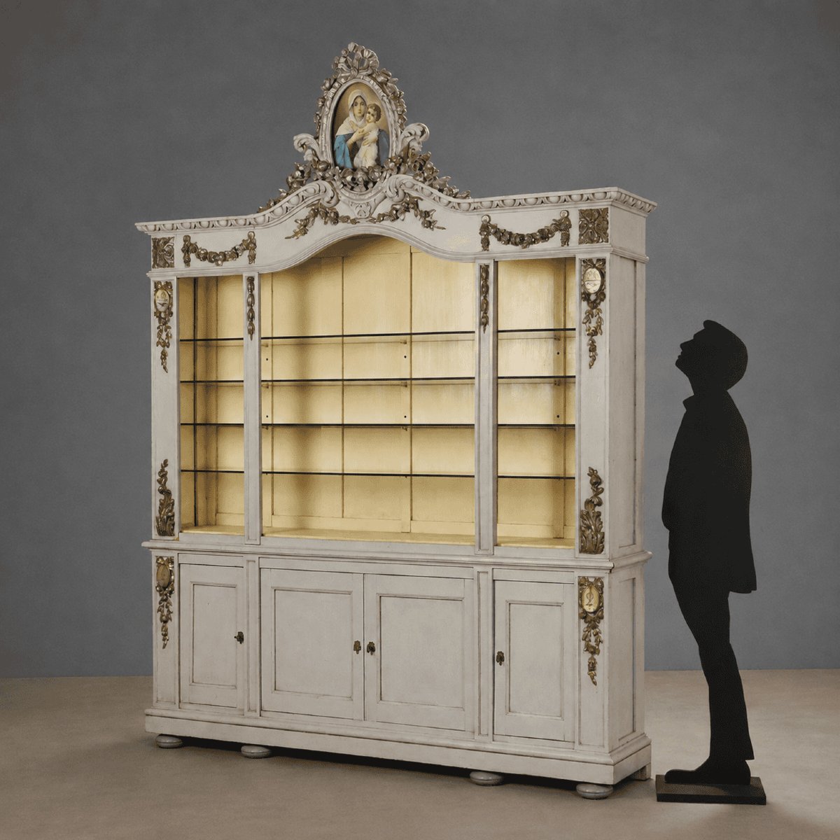 Credenza Doppio Corpo in Abete Laccato - Italia XIX Secolo Italia, metà XIX Secolo-photo-2