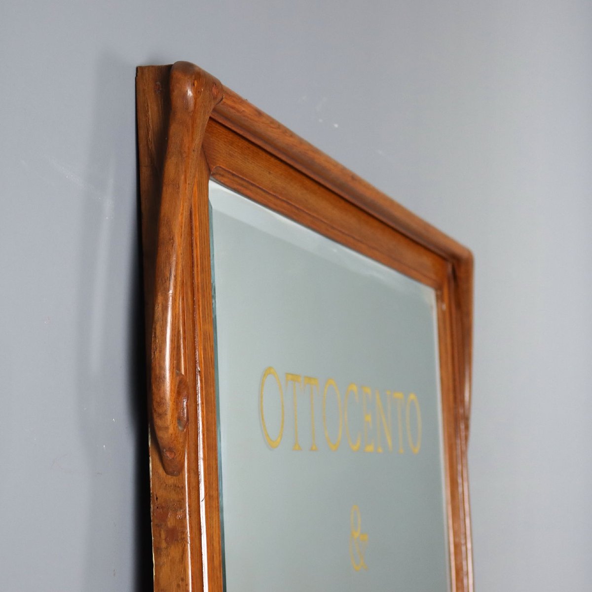 Grande Specchiera Liberty in Rovere Intagliato Italia XX Secolo Originale-photo-7