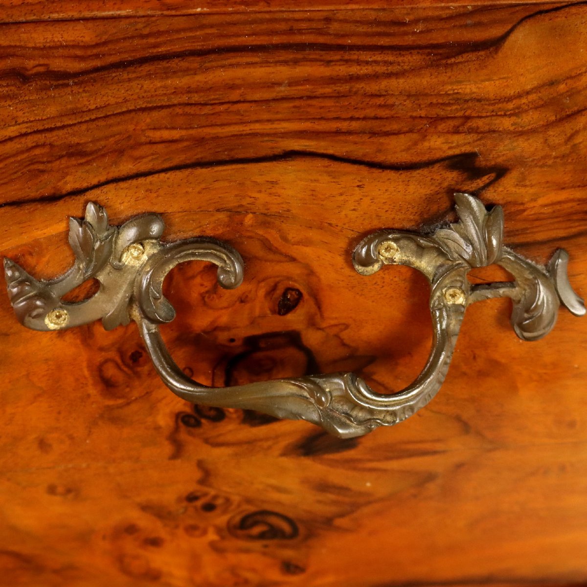 Cassettone Barocchetto Lombardo Antico Noce Marmo Italia XX Secolo Originale-photo-3