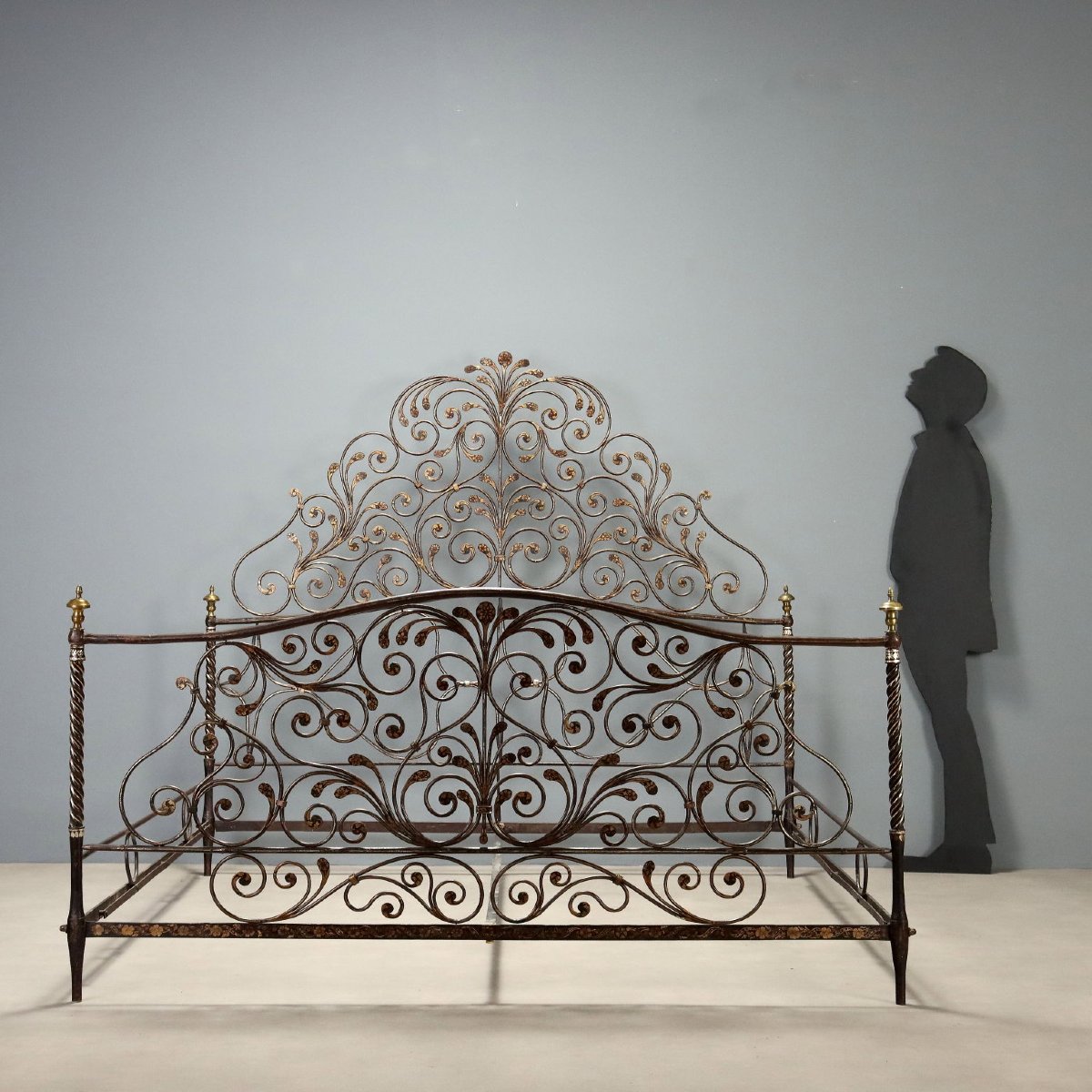 Letto Matrimoniale Antico Ferro Battuto Genova XVIII Secolo Originale-photo-2