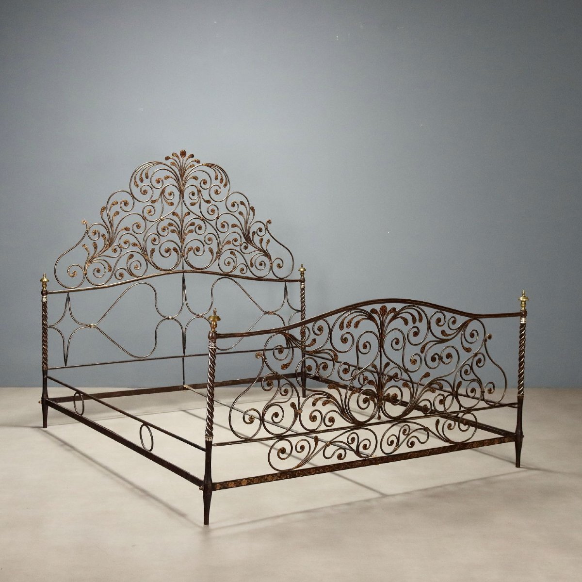 Letto Matrimoniale Antico Ferro Battuto Genova XVIII Secolo Originale