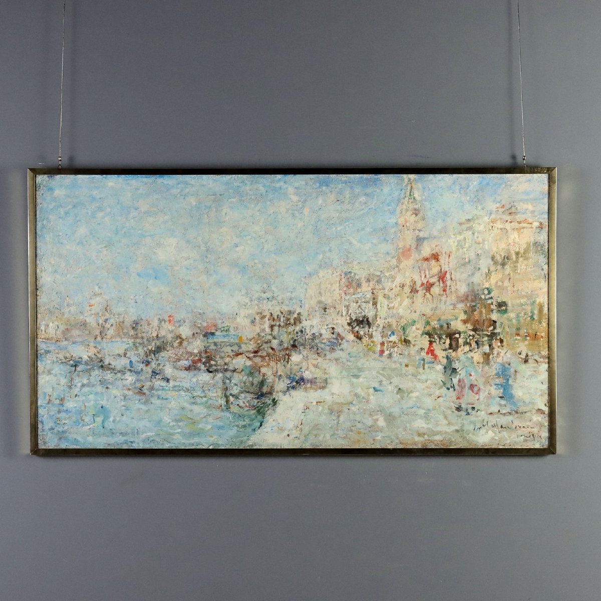 Dipinto Moderno Luigi Mantovani Olio su Tela Italia XX Secolo Originale