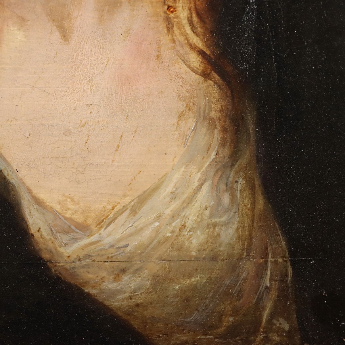 Ritratto di Maria Maddalena Seguace di Van Dyck Olio su Tavola '700 Originale-photo-3