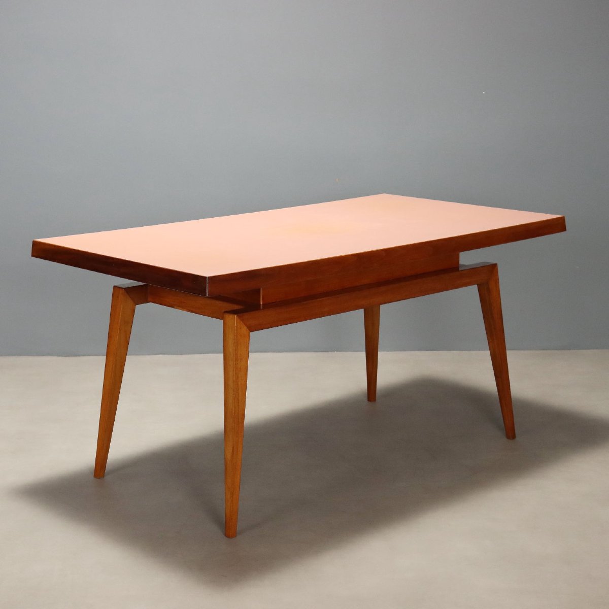Tavolo Vintage Rovere Piano in Formica Rosa Italia Design Anni 60 Originale