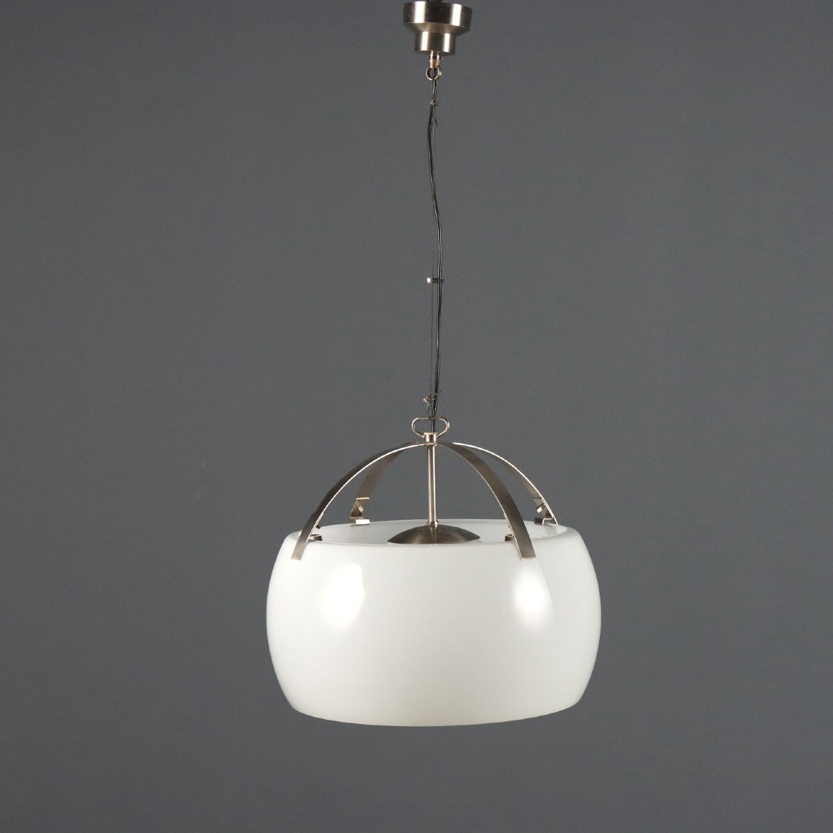 Lampadario Omega Design Vico Magistretti per Artemide Bianca Anni 50 Originale-photo-4