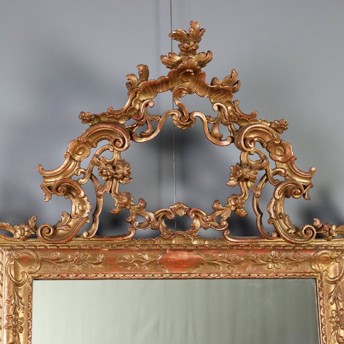 Specchiera in Legno Intagliato e Dorato Italia, inizio XX Secolo-photo-6