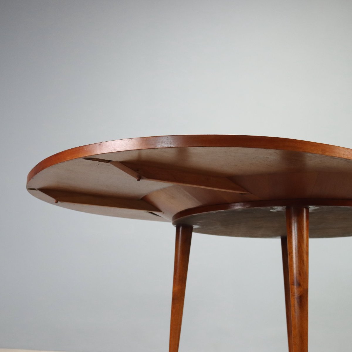 Tavolo Vintage Faggio Impiallacciato a Scacchiera Design Anni 50 Originale-photo-2