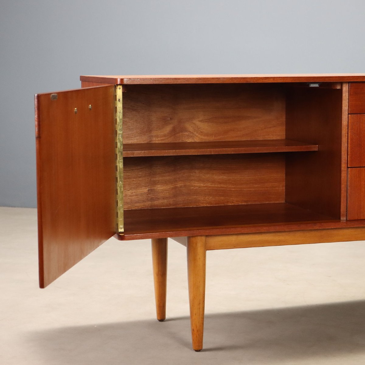 Sideboard Vintage Teak Design Inglese Anni 60 Restaurato-photo-4
