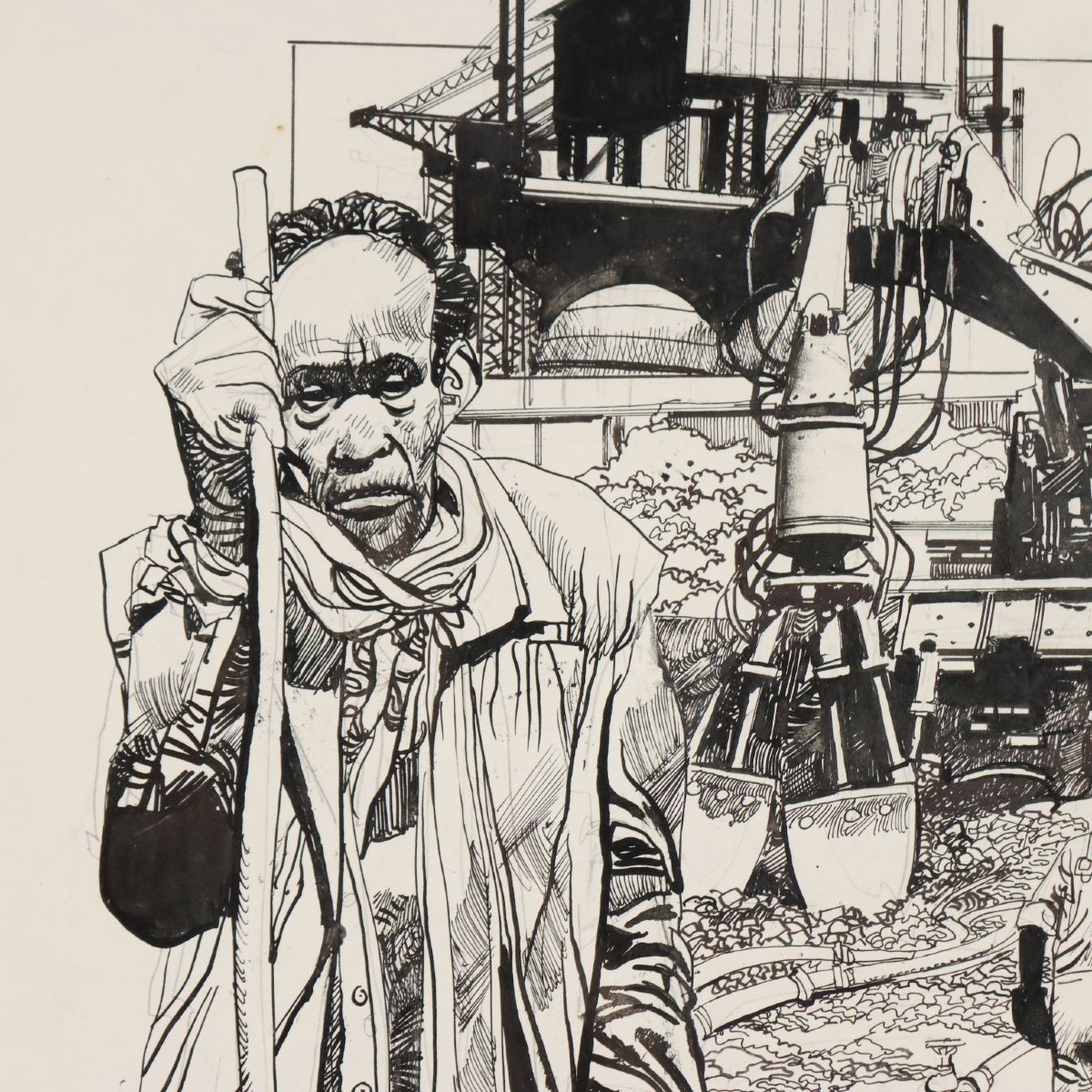 Sergio Toppi Tavola Illustrata Quadro China su Carta Firmato Originale-photo-3