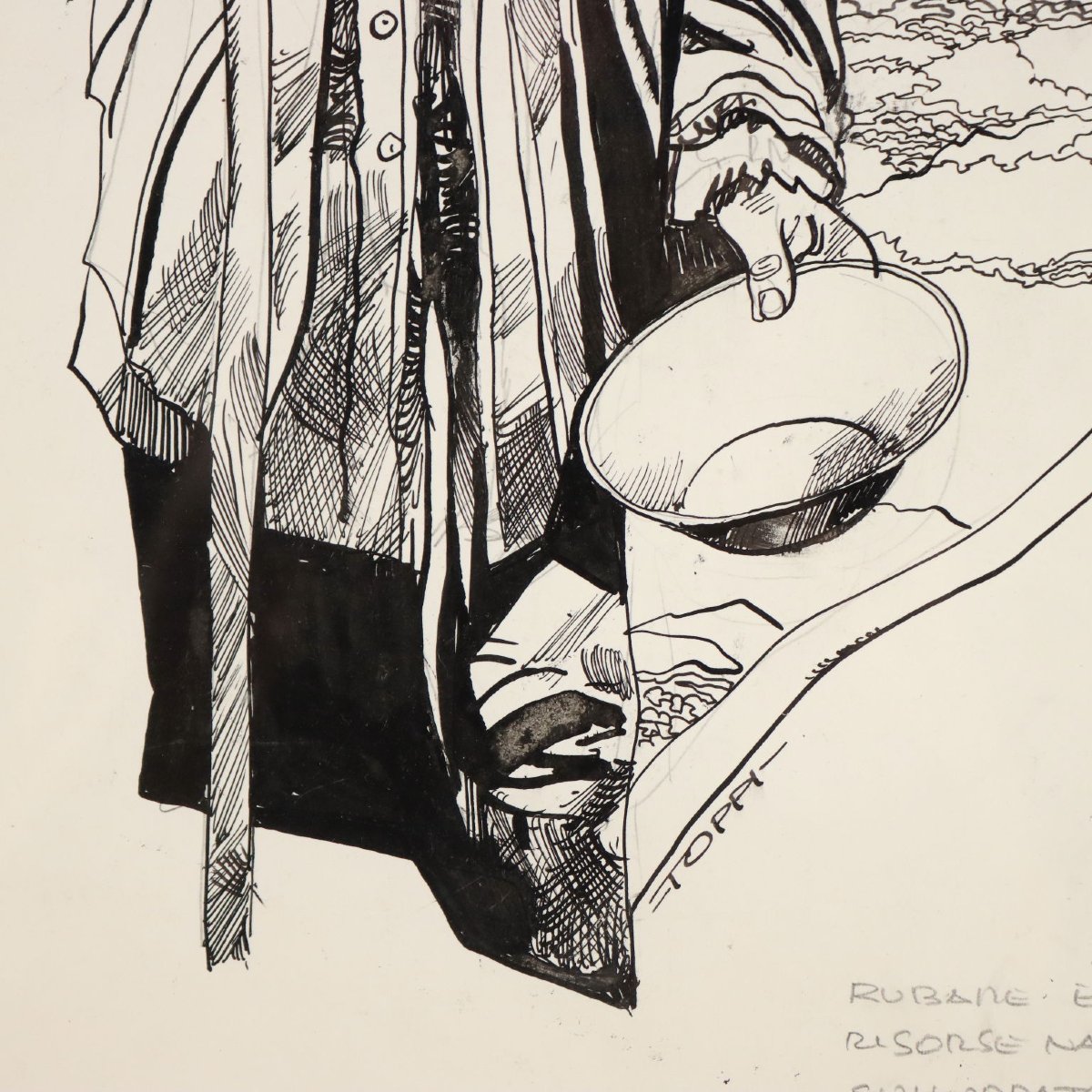 Sergio Toppi Tavola Illustrata Quadro China su Carta Firmato Originale-photo-3