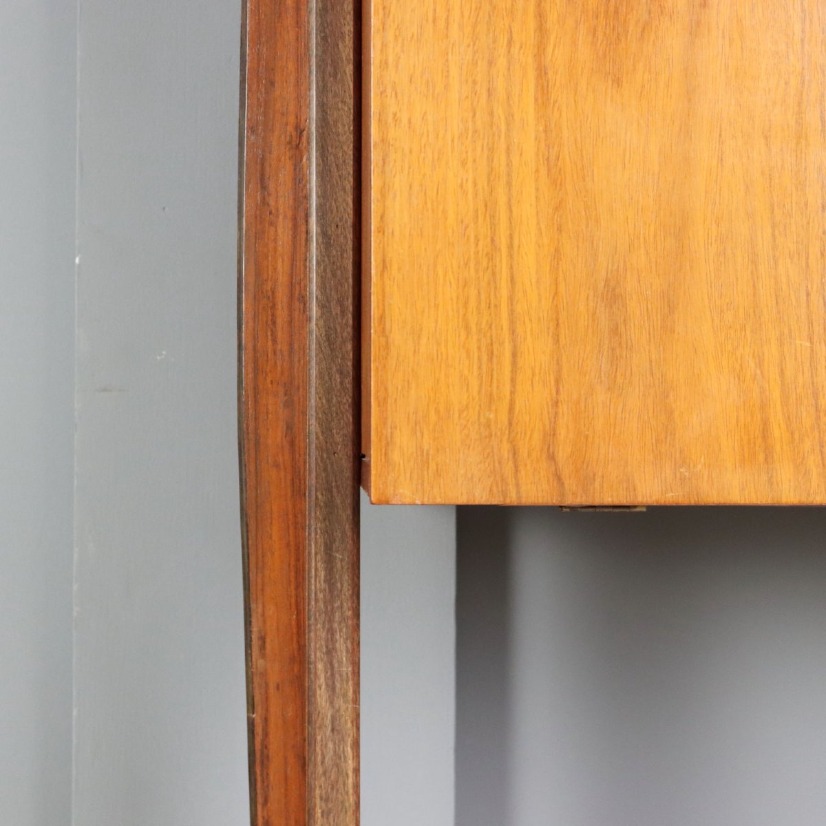 Libreria Vintage con Vano Bar Legno Impiallacciato Design Anni 50-60-photo-3