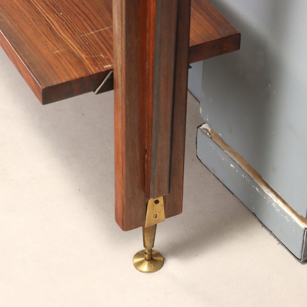 Libreria Vintage con Vano Bar Legno Impiallacciato Design Anni 50-60-photo-4