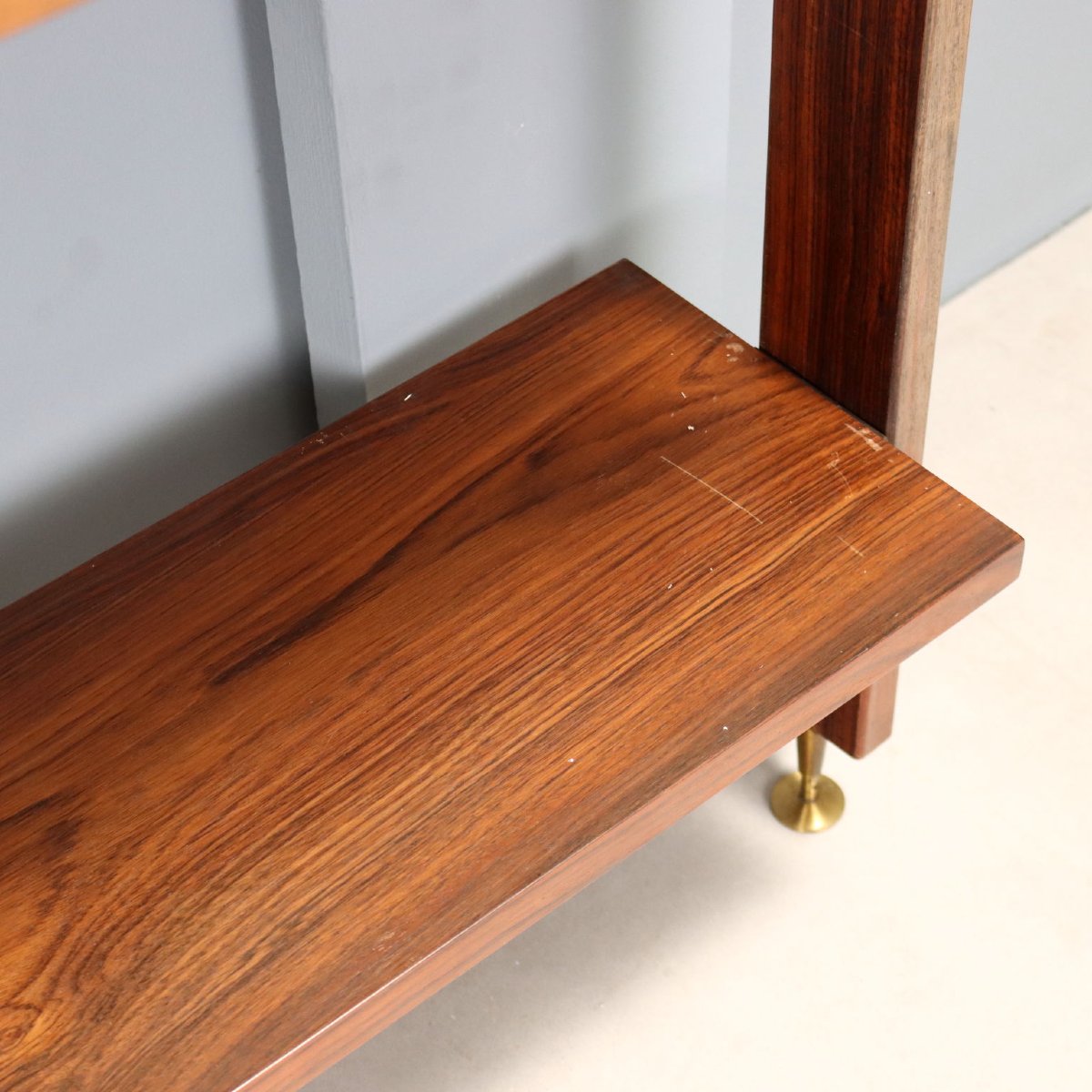 Libreria Vintage con Vano Bar Legno Impiallacciato Design Anni 50-60-photo-1