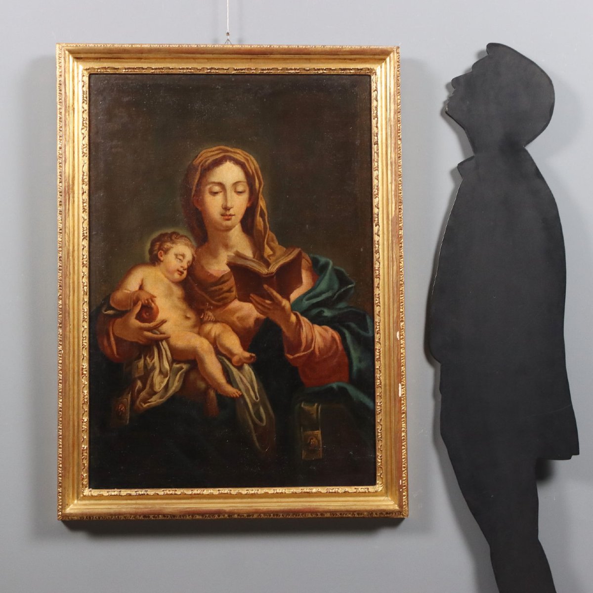 Dipinto Antico Copia da Francesco Trevisani Madonna Leggente '700 -photo-2